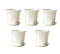 5Pcs Resin Air Pruning Pots With Tray 18.8x16.7cm Thickened for root Design | Multi-hole drainage sturdy PP resin suitable for balconies patios greenhouses and both young and mature plants