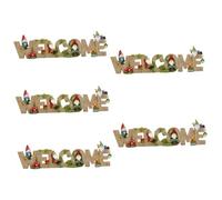 5pcs Resin Gnome Figurine Lifelike Small Gnome Decor Dwarf Welcome Decoration Desktop Model for Home