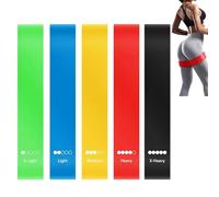 5pcs Resistance Bands Skin-Friendly Resistance Fitness Exercise Loop Bands With 5 Different Strength Levels Great for Yoga, Pilates, Muscle Building, Flexibility Training