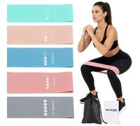 5Pcs Resistance Loop Bands, Macaron Colors, Glute Training for Men Women | Includes Five Levels, Illustrated Guide And Carry Pouch For Yoga, Pilates, Strength, Stretching, Rehab And Travel Fitness
