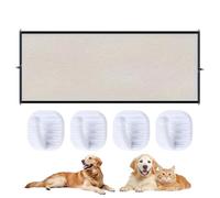 5Pcs Retractable Baby Gate,Mesh Dog Stair Gate,Pet Gates for Dogs,Indoor no Drilling Fence Stairs Safety,Child Stairgate Portable Barrier,Puppy Black Extendable Guard Blocker,for Kids Pets(110x72cm)