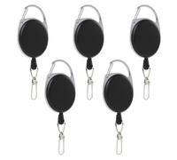 5PCS Retractable Keychain Set, Extendable Keyring Elastic Clips,Durable Keyring Lanyard Extender for ID Cards, Keys, Access Badges and Work Pass Security