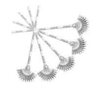 5pcs Retro Alloy Fan Hair Stick Hairpin for Ancient Style Parties | Silver Finish, Simple Chic Detail, Photography Prop, for Girlfriend or Mother, Unique Beautiful Look
