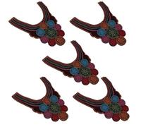 5pcs Retro Ethnic Embroidered Fabric Applique for Costume Blouses | Sew on Decorative Trim, Lace Finish, Handmade Look for Fashion Upcycling and Performance Wear
