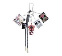 5Pcs Retro Sci-Fi Horror Themed Keychain with Flower Monster Figurine, Paracord Strap & Acrylic Charms, Durable Carabiner Key Ring for Keys, Backpack, Bag Charm, Gift for Pop Culture Collectors