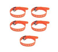 5Pcs Reusable Cable Tie Strap, Rubber Wire Organizer with Iron Buckle, Multi - Purpose Cord Fastener for Headphones TV Computer USB Cables, Orange Durable Cable Management Strap