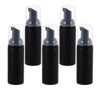 5pcs Reusable Foaming Bottle 50ml Black Plastic round Pump