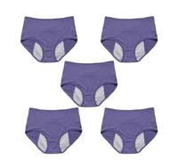 5Pcs Reusable Incontinence Underwear for Women, High Waisted Leak Resistant Briefs for Heavy Flow Full Coverage Protective (Blue,8XL)
