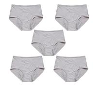 5Pcs Reusable Incontinence Underwear for Women, High Waisted Leak Resistant Briefs for Heavy Flow Full Coverage Protective (Gray,5XL)