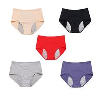 5Pcs Reusable Incontinence Underwear for Women, High Waisted Leak Resistant Briefs for Heavy Flow Full Coverage Protective (Five Colors Mixed -1,6XL)