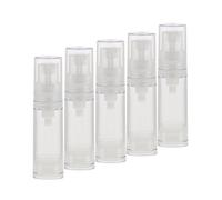 5Pcs Reusable Plastic Empty Airless Pump Bottles Cosmetic Lotion Container Travel Set 5/8/12/15Ml - Clear, 5Ml Professional