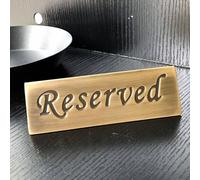 5Pcs Reusable Reserved Signs for Tables, Double Side Tent-Style Stainless Steel Mini Reserved Table Sign Cards for Restaurants Hotels Coffee Bar Pub, 12 x 4 x 3.5cm (Bronze, 1PCS)