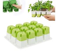 5PCS Reusable Seed Starter Tray, 60 Cells Seed Trays, Indoor Silicone Seedling Starter Trays,Reusable Seedling Plug Tray Starters Container,For Nursery Greenhouse Garden Plants Propagation