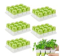 5Pcs Reusable Seed Starter Trays Kit (60 Cells in Total), Silicone Seedling Starter Trays for Starting Plant Seeds, Indoor Gardening Plant Germination Tray