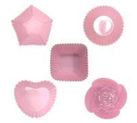 5Pcs Reusable Silicone Cupcake Baking Cups Non-Stick Muffin Liners Molds Sets Bento Lunch Box Dividers Pastry Cake Molds