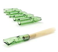 5PCS Reusable W'cked Glass Filter Tips for Pre Rolled Rolling Paper Cones, Slim Cigarettes, Glass Rolling Tip Mouthpieces (Green)