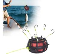 5PCS Reverse Bottom Bait Cage Fishing Hook, 2025 Upgrade 360° Floating Bait Cage Fishing Hook, 6-Hook Reverse Bottom Rig for Carp Tilapia Catfish, Suitable for Block Baits, Ideal for Fishing Lover