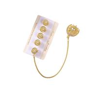 5pcs Rhinestone Shiny Luxury Button Brooch Set Alloy Rhinestone, 4 Buttons, Star and Moon Butang Brooch