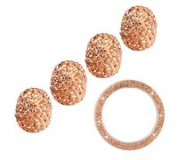 5pcs Rhinestone Start Stop Button Cover and Tire Dust Caps Set Golden