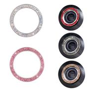 5pcs Rhinestone Valve Caps with Ignition Ring Golden Set