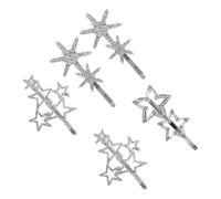 5Pcs Rhinestones Snowflakes Hair Clips for Women Stylish Barrette Hair Accessories for Parties Birthdays Festivals Elegant Five Design