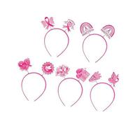 5PCS Ribbon Headband for Breasts Cancers Awareness Anticancer Public Welfare Acitivity Gathering Photo Props International Breast Love Day Headband
