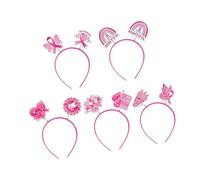 5PCS Ribbon Headband for Breasts Cancers Awareness Anticancer Public Welfare Acitivity Gathering Photo Props International Breast Love Day Headband