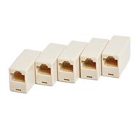 5PCS RJ45 Jack In-Line Coupler Cat7 Cat6 Cat5 8P8C Network Patch Cable Connector Extender Female to Female White d Sturdy and Fashionable Clever design