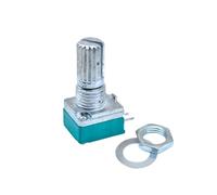 5PCS RK097N 50K single linked potentiometer B50K with a switch audio 3pin shaft 15mm power amplifier sealing potentiometer