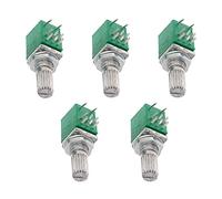 5PCS RK097N Potentiometer B5K 10K 20K 50K 100K Dual Turn 8Pin Shaft 15mm Switch Audio Amplifier Sealing Potentiometers Kit Electromechanical components (Size : 50K Ohm)