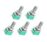 5PCS RK097NS Potentiometer 15mm 6Pin RK097 B1K 5K 10K 20K 50K 100K 500K Switch Audio Shaft Amplifier Sealing Potentiometers kit Electromechanical components (Size : 100K Ohm)