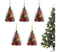 5PCS Rock Around The Guitar Christmas Tree Ornament, Wood Rock Guitar ChristmasTree Ornaament, Musical Instrument Hanging Christmas Decor, for GuitarPlayer Music Enthusiasts
