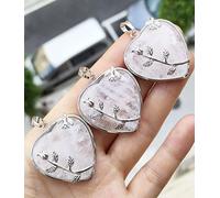 5pcs Rock Quartz Gems Heart Pendants Love