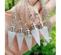 5pcs Rock Quartz Stone Magic Pendulum Pendant Power