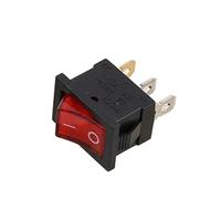5pcs Rocker Switch, 15 * 21mm/13 * 19mm SPST ON Off KCD1 Red Green Black 2/3/4pin 10A/125V 6A/250V Snap-in Locked /146(3Pins-Black)