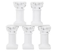 5pcs Roman Pillar Statues Resin Gr ecorations Home Decoration Display Objects White Nordic Pillars for Garden and Dining Room Ornamental Use