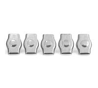 5PCS Rope Clamp Simplex Stainless Steel Marine Hardware Fixation for Forestry Machinery Heavy Duty Wire Grip Clamp Cable Grip Clip Rust Proof Durable Construction for Hoisting (8MM)
