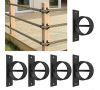 5Pcs Rope Fence Bracket Holders, Stainless Steel Rings Rope Decorative Supports For Rope Fences, Stair Railings, Wall Hooks, Ceiling Hooks