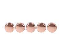 5Pcs Rose Gold Steel Watch Crown, Professional Quartz Mechanical Watch Head Repair Parts, Durable Replacement Crowns for Wrist Watch Repair with Easy Installation (6mm flat hole)