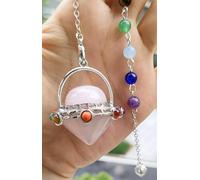 5pcs Rose Quartz Gems UFO Pendulum Pendants Prism Magic Charak