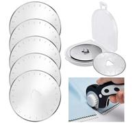 5PCS Rotary Cutter Blade, Premium Titanium-Coated SKS-7 Steel 45mm Replacement Blades, Heavy-Duty Rotary Blades for Fabric Paper Scrapbooking, Universal Fit for Olfa Fiskars Turecut