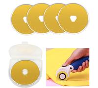 5PCS Rotary Cutter Blades Titanium Coated, 45mm Universal Rotary Cutter Replacement Blades for Olfa/Fiskars/TrueCut/DAFA, Circular Fabric Cutting Blades Refill for Quilting Sewing Scrapbooking