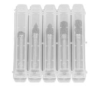 5Pcs Rotary File Bit Set, Tungsten Steel Carbide Double Pattern Grinding Head, 6x8mm Drill Bits for Woodworking, Engraving Chamfering Slotting on Soft Materials Like Wood Plastic