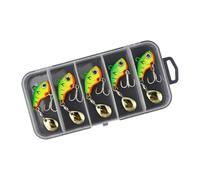 5Pcs Rotating Metal Vib Vibrations Baits Artificial Hard Baits Fishing Lures with Hook for Long Distance Casting Enduring Spinner Spoon Lures