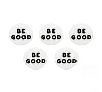 5Pcs Round ABS Plastic Badges 3D Printed Design