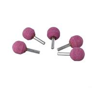 5PCS Round Ball Burr Drill Bit Set for Rotary Tools, 6mm Shank, Ceramic Grinding Heads for Wood Plastic Glass Fiber Carving Engraving(6x25mm red)