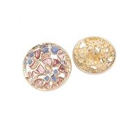 5Pcs Round Hollow Rhinestone Metal Shank Sewing Buttons