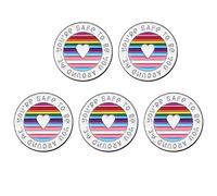 5Pcs Round Rainbow Brooch You're Safe To Be You Around Me Badge Pin Lapel Brooches Gifts For Clothing Backpacks Hats Decoration