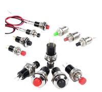 5PCS Round Self-Lock/Momentary Pushbutton Switches 7mm/10mm with wire FBS-110 1NO1NC Black Red 3A/125V 1A/250V(7mm-Self-L-Withwire,RED_1NO)