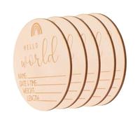 5pcs Round Wooden Newborn Announcement Signs for Baby
